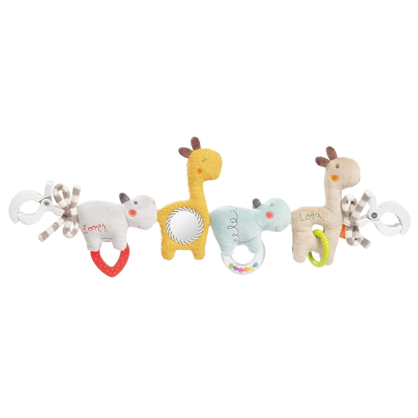 Fehn Catena per giostrina Panda Giostrina per bambini - catena per giostrina con simpatici personaggi - giocattolo flessibile da appendere - giocattolo per passeggino per neonati e bambini da 0+ mesi Baby Toys Naty Shop Loopy Lotta