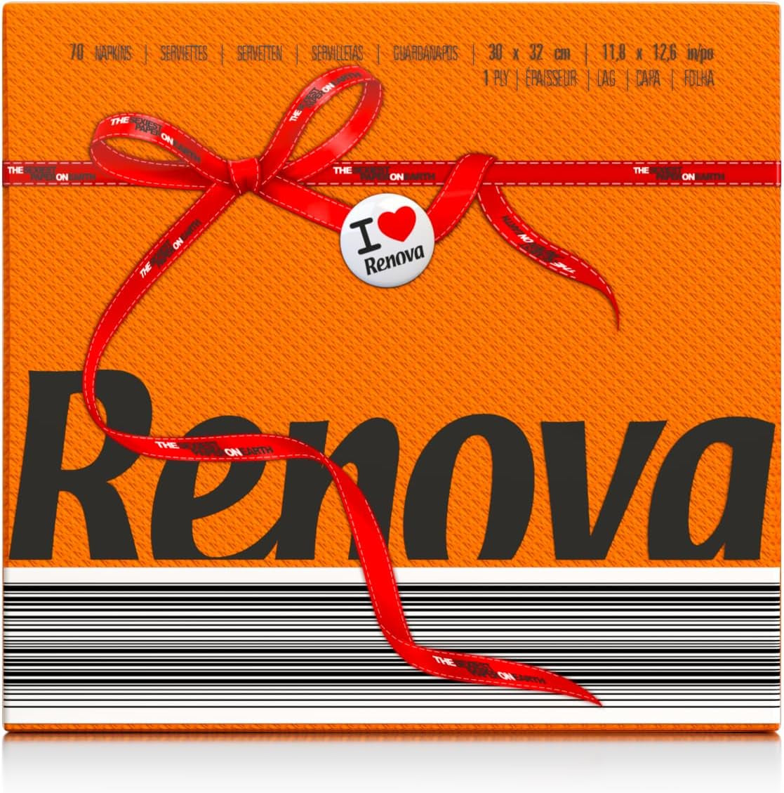 Tovaglioli di carta Renova, etichetta rossa arancione - 70 tovaglioli