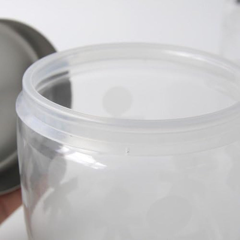 Alessi AKK37 GIROTONDO Barattolo da cucina in vetro con impronta e coperchio in acciaio inox sigillato, L 21.6cm, H 10.5cm Contenitori per alimenti Naty Shop