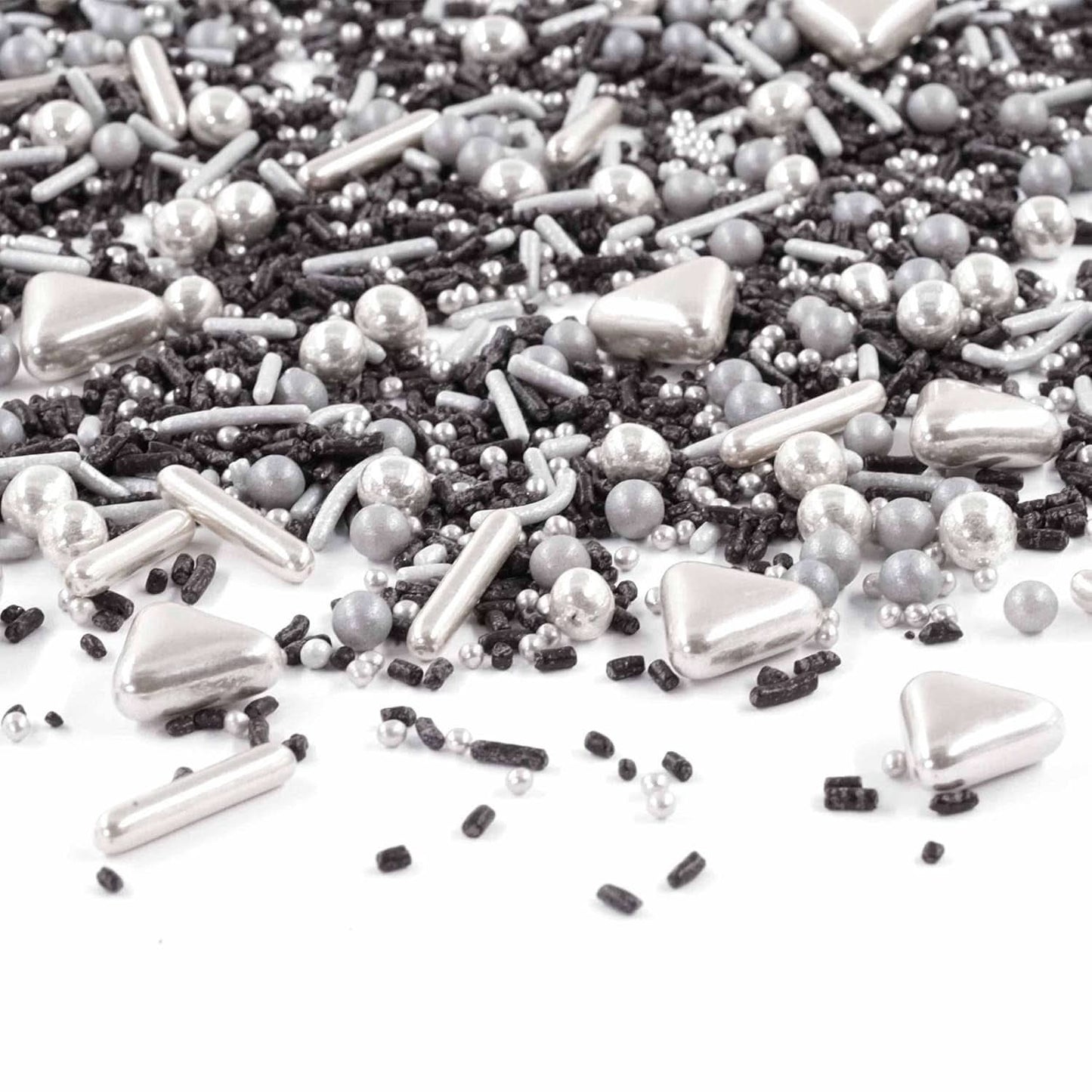 Streusel Glück Black Beauty, Mix Sprinkles Silver - Nero, 90 grammi Sprinkles Naty Shop 90 grammi