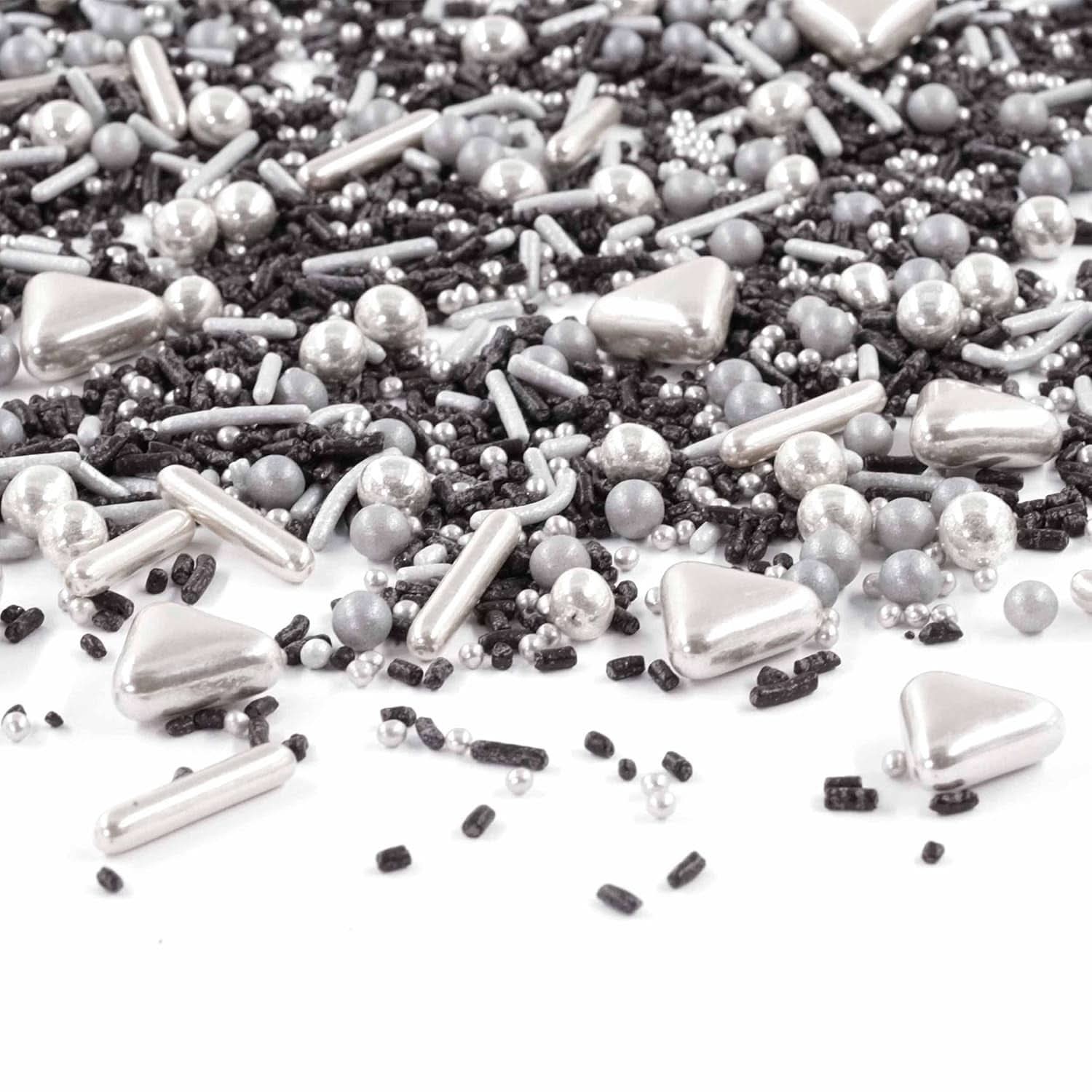 Streusel Glück Black Beauty, Mix Sprinkles Silver - Nero, 90 grammi Sprinkles Naty Shop 90 grammi