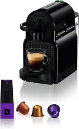 Macchina per caffè espresso a capsule Nespresso De'Longhi EN 80.B Inissia, pompa ad alta pressione e funzione di risparmio energetico, spegnimento automatico dopo 9 minuti, volume della tazza per espresso e lungo, serbatoio dell'acqua da 0,7 l, nero