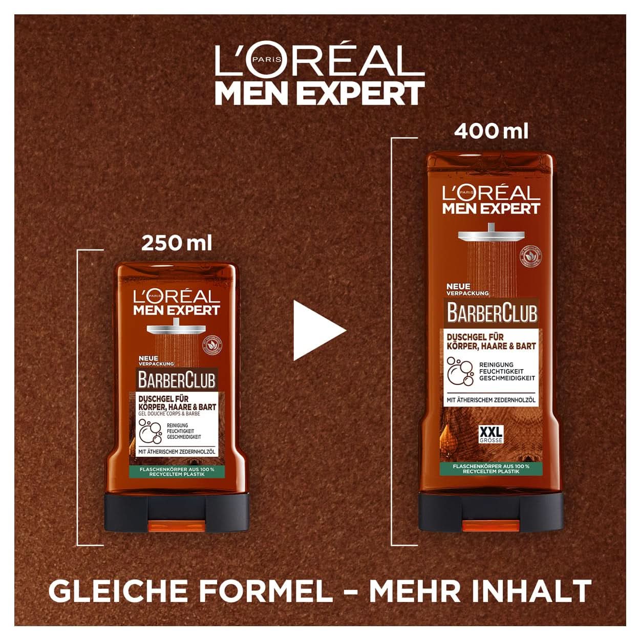 Gel doccia e shampoo da uomo L'Oréal Men Expert XXL, 400 ml Naty Shop