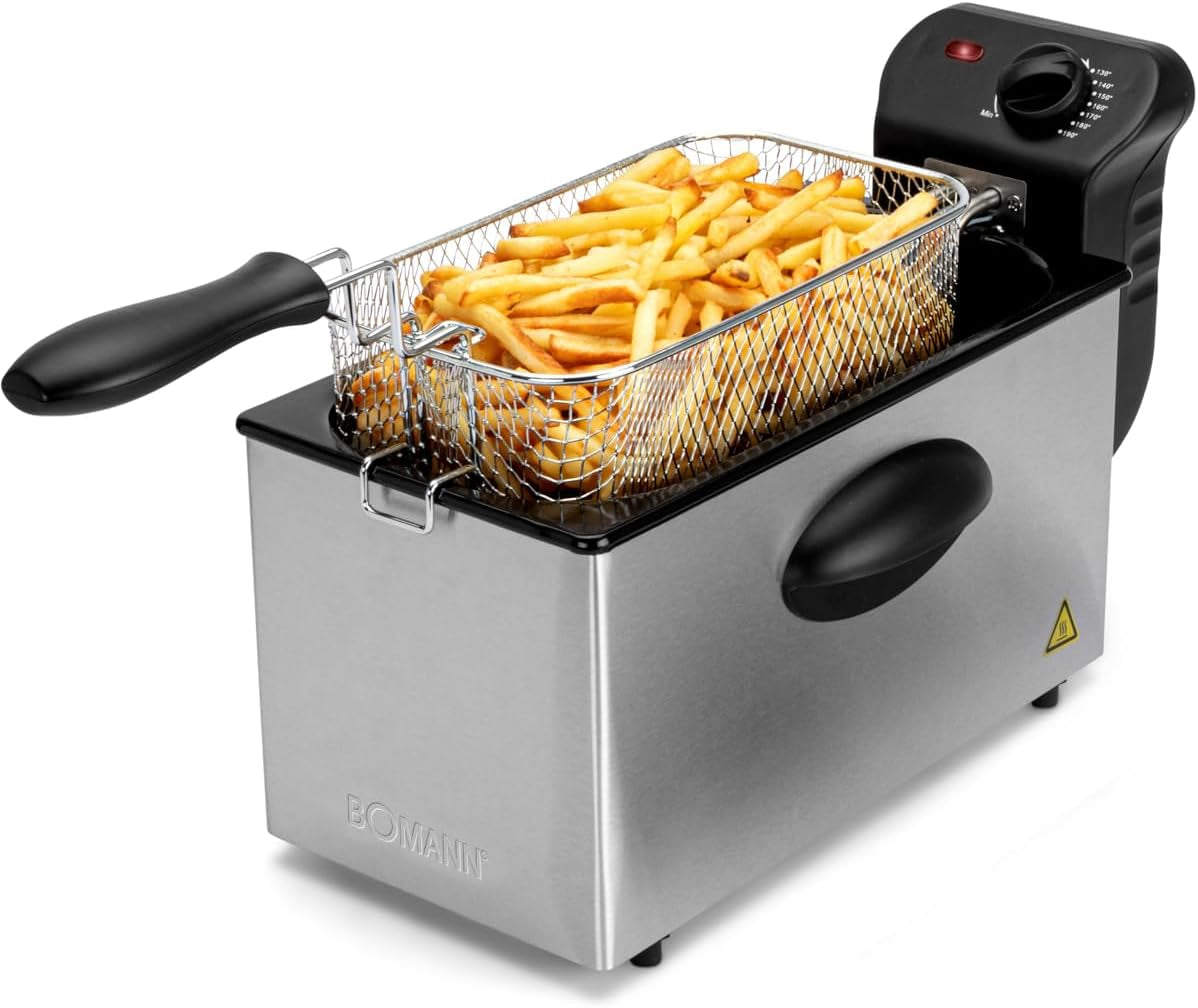 Friggitrice ad olio Bomann®, capacità 3 litri, tecnologia Cool Zone e Drain, 2000 W Elettrodomestici Naty Shop Titolo predefinito