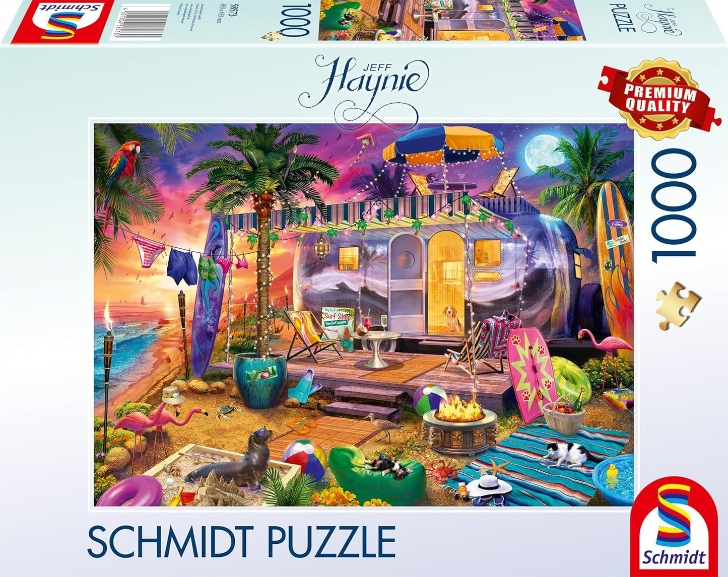 Schmidt Spiele 58573 Jeff Haynie, Mit Dem Wohnwagen Am Meer, puzzle 1000 pezzi Puzzle Naty Shop Titolo predefinito