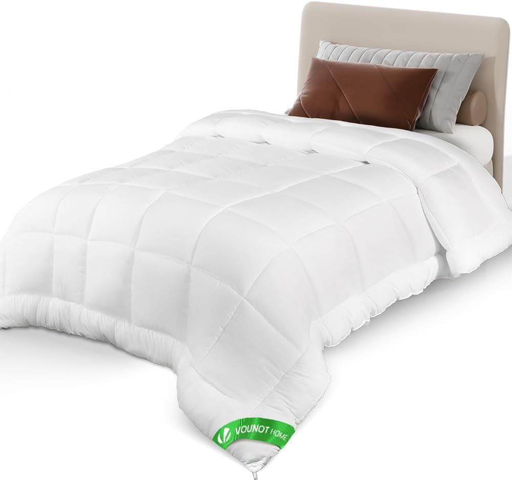 VOUNOT Piumino 155X200Cm, Set di 2 Piumini Invernali 4 Stagioni 500GSM, composto da 2 trapunte annodate insieme Piumino Adattabile per l'estate e l'inverno, Piumini e trapunte Standard Oeko-Tex Naty Shop Coperta estiva leggera 155X200Cm