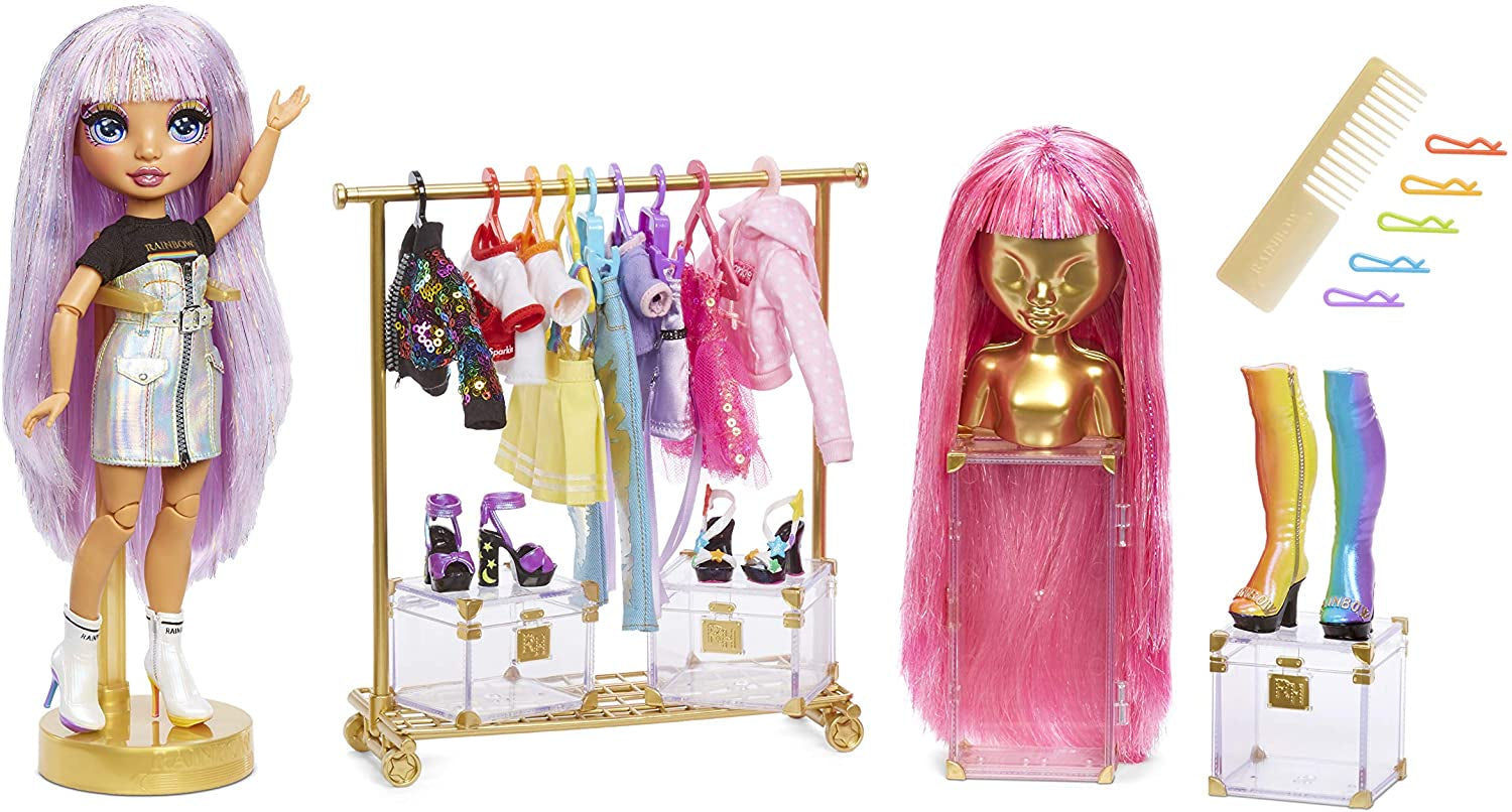 Rainbow High 571049 Fashion Studio - Bambola esclusiva con vestiti, accessori e 2 parrucche lucenti - Crea oltre 300 abiti!