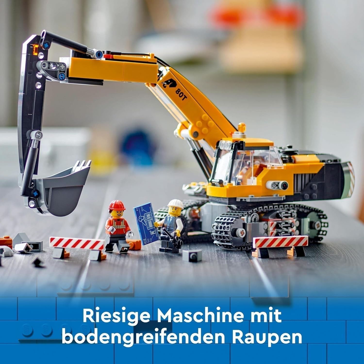 Escavatore cingolato LEGO City, escavatore giocattolo per bambini a partire da 8 anni, giocattolo costruibile con modello di escavatore, camion costruibile con accessori e 3 minifigure 60420 Set di costruzione Besuche den LEGO-Store