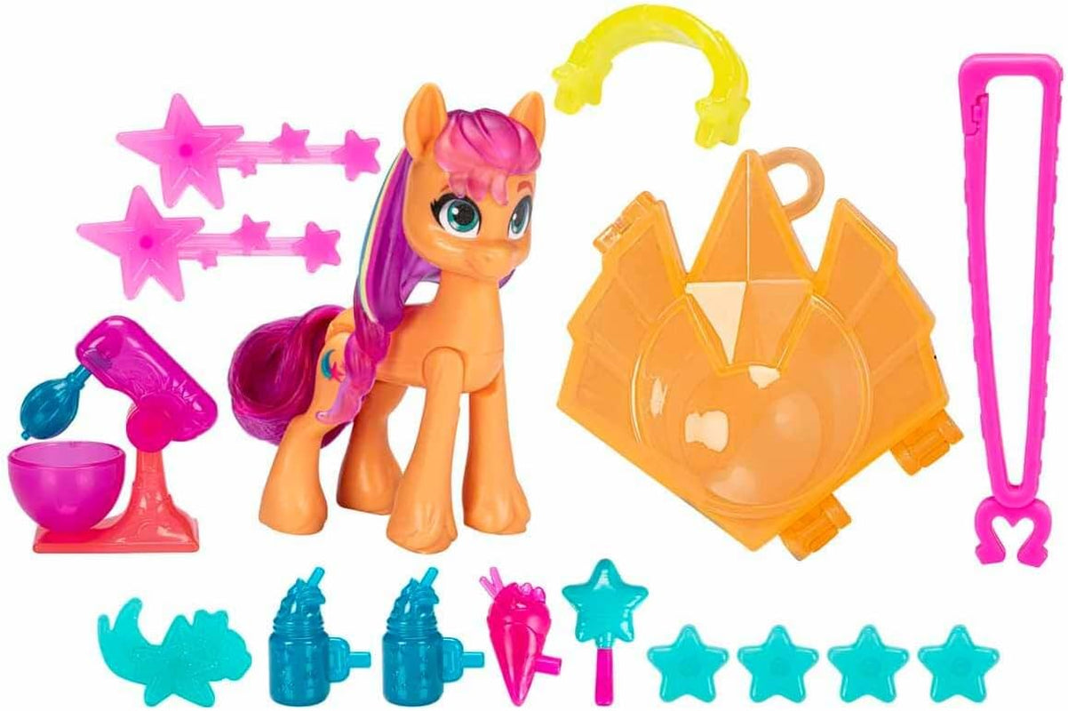 My Little Pony - Scopri il tuo Sparkle Pony: Beauty Mark Magic Sunny Starcout, Pony dallo zoccolo al cuore 7,5 cm, dai 5 anni in su, F5250, Multicolore