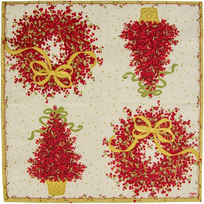 8070C Tovaglioli di carta a tre veli, 20 pezzi, 25 x 25 cm, Pepperberry