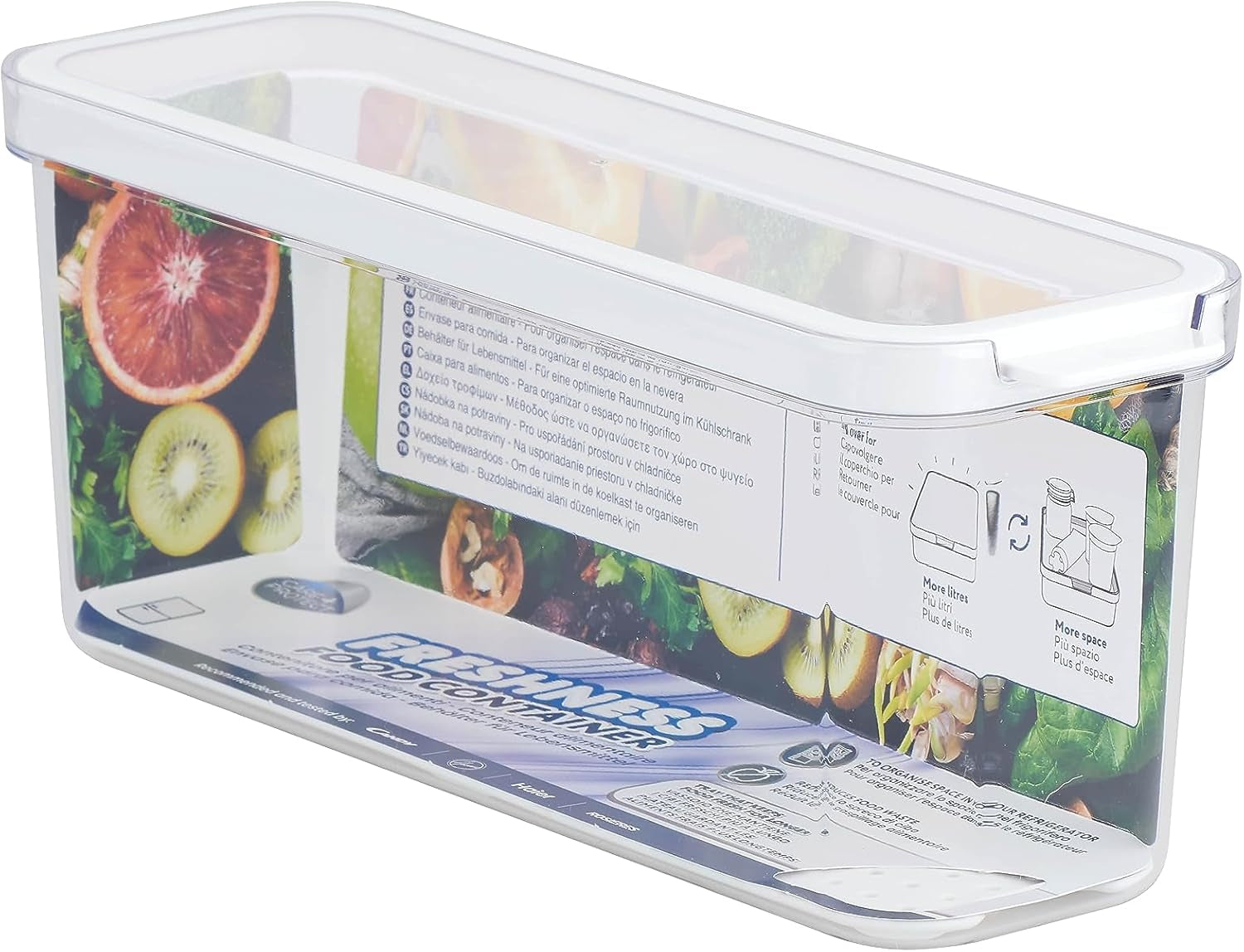 CARE + PROTECT Contenitore per alimenti intelligente, perfettamente impilabile, organizer per frigorifero, protegge il cibo dall'umidità, mantiene il cibo fresco più a lungo, 2,15 L Contenitori per conservazione alimenti Naty Shop 2 L