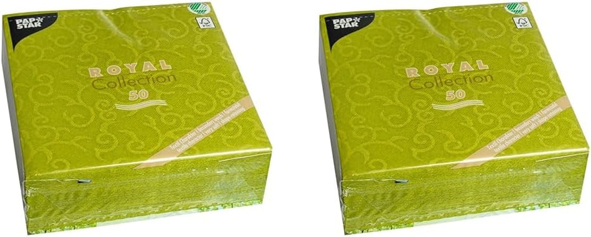 PAPSTAR 50 Tovaglioli Collezione ROYAL Piega 1/4 40 Cm X 40 Cm Verde Oliva Casali 84883 Tovaglioli Decorativi Decorazioni da tavola per matrimoni, battesimi e catering