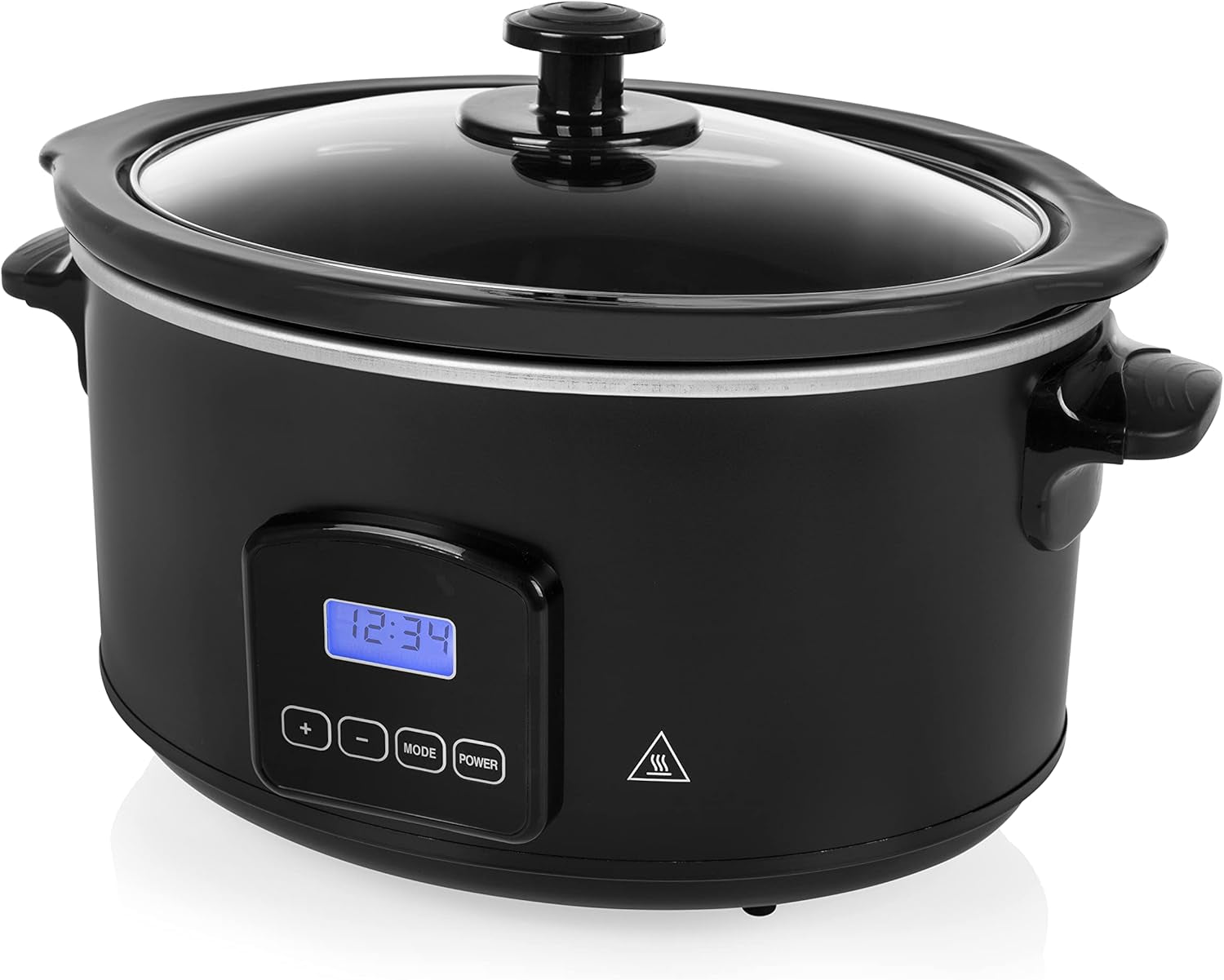 Pentola a cottura lenta Tristar VS-3915, pentola in ceramica e acciaio inox con 2 impostazioni di calore e funzione di mantenimento in caldo, Pentola a cottura lenta da 3,5 L Naty Shop Digitale Steuerung