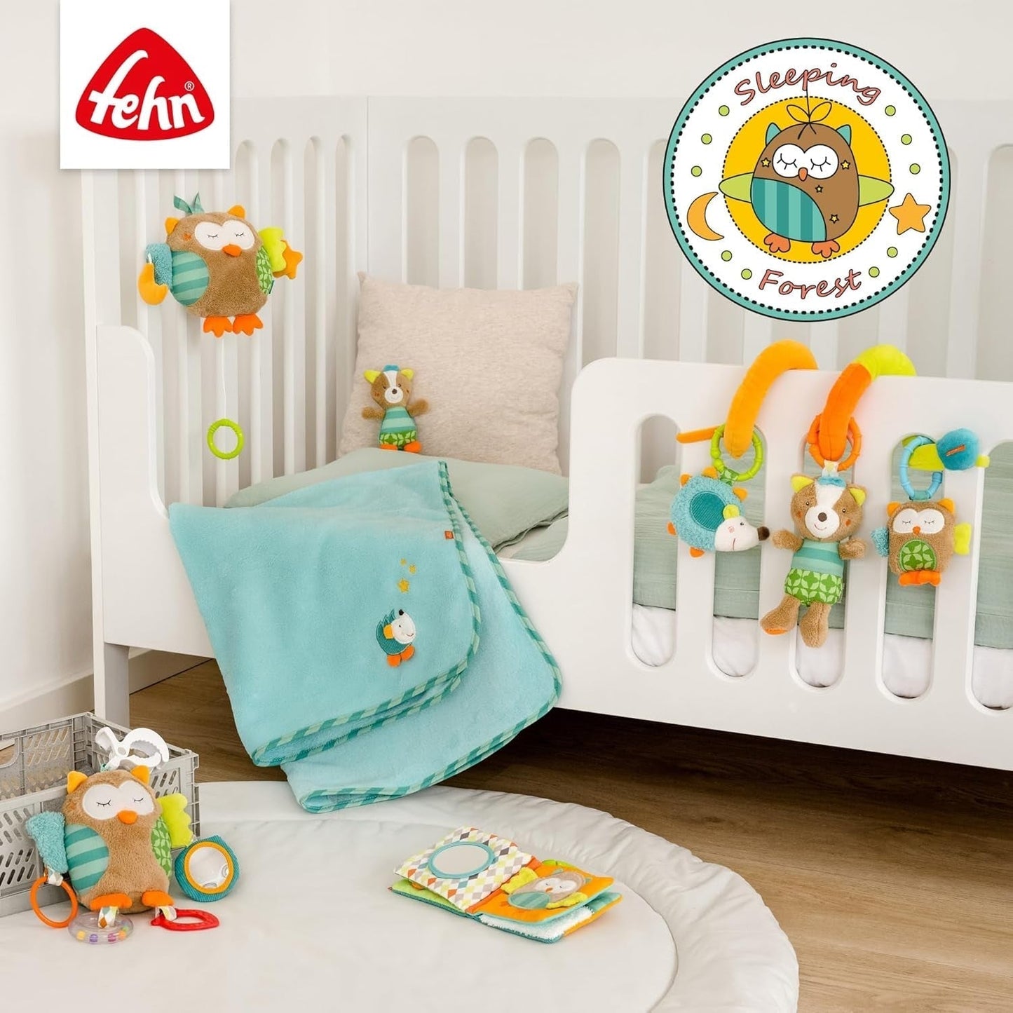 Fehn Activity Spiral Sleeping Forest - giocattolo per passeggino tocca e tieni - giocattolo per lettino, box, carrozzina e seggiolino auto - gioco di attività motoria per neonati e bambini da 0+ mesi Baby Toys Naty Shop