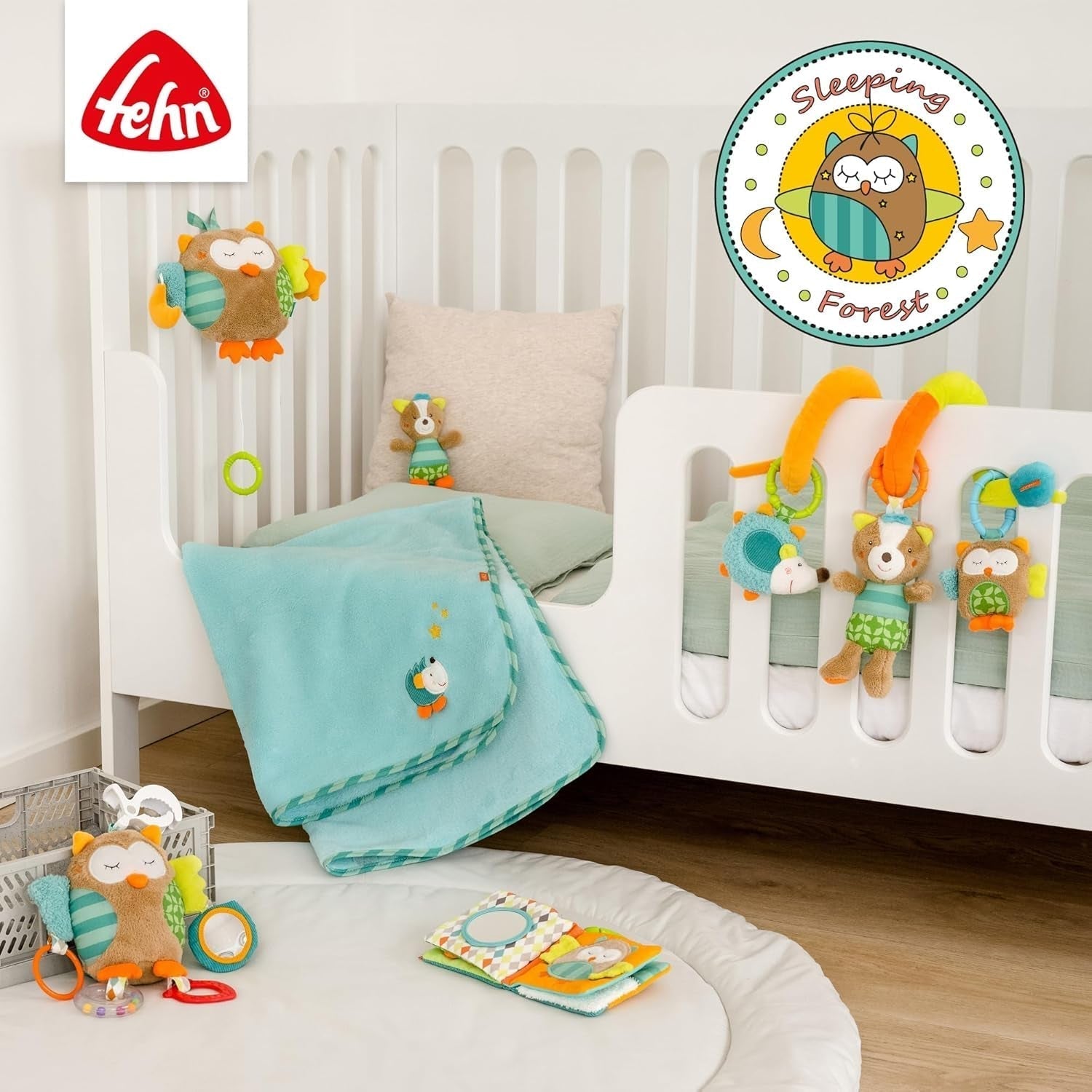 Fehn Activity Spiral Sleeping Forest - giocattolo per passeggino tocca e tieni - giocattolo per lettino, box, carrozzina e seggiolino auto - gioco di attività motoria per neonati e bambini da 0+ mesi Baby Toys Naty Shop