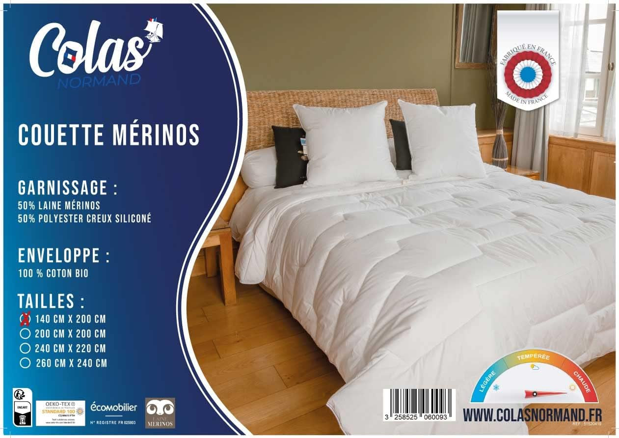 Trapunta 140 X 200 Cm | Cotone biologico e lana merino | Caldo Lavabile in lavatrice a 30°C Piumini e trapunte Naty Shop