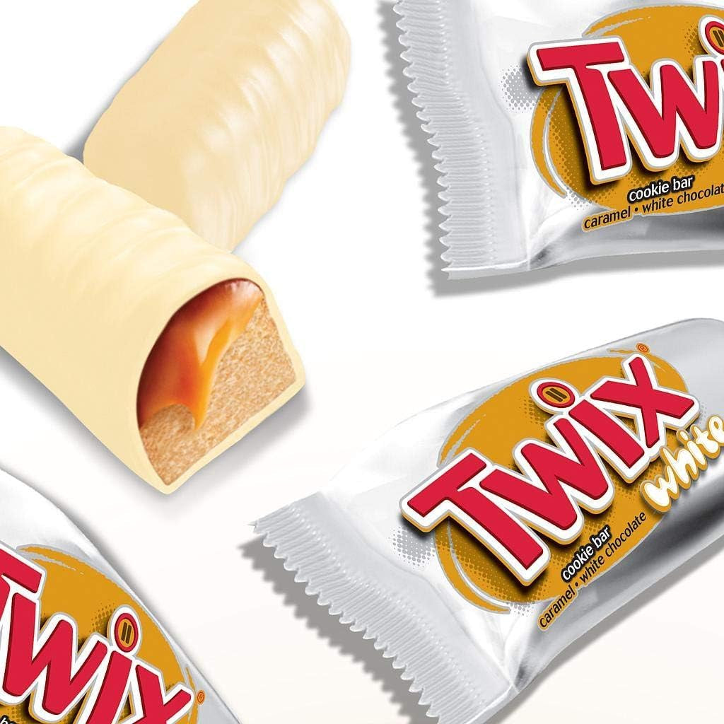 Barrette di cioccolato bianco Twix | Caramello, Biscotti, Cioccolato Bianco | Confezione multipla di cioccolato | 5 barrette (5 x 46 g) (confezione da 5)