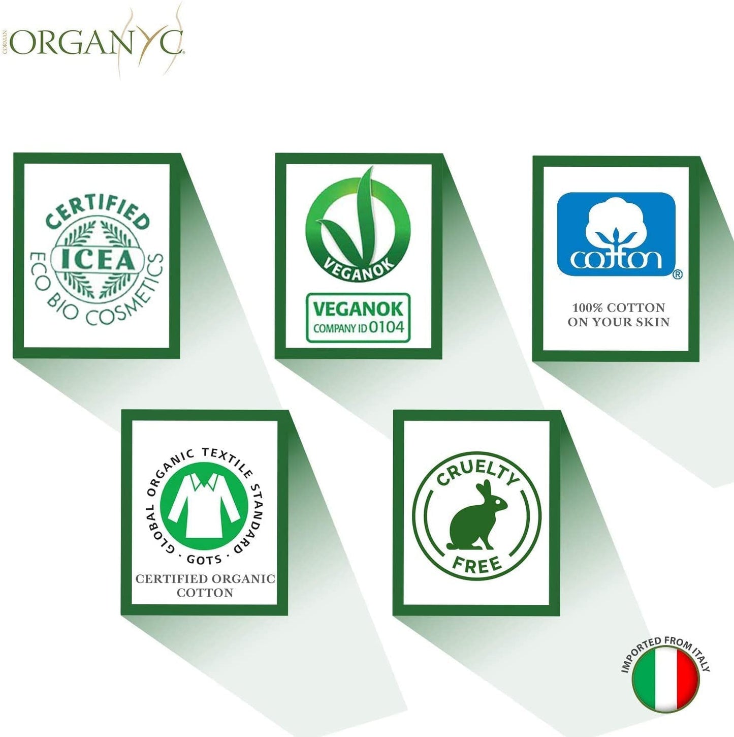 Salviette intime Organyc Moist, realizzate in cotone organico certificato al 100% - 4 confezioni da 20 salviette (80 salviette in totale)