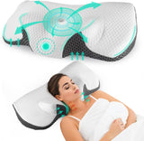 IDEA Cuscino per Dolore al Collo Cuscino Ortopedico in Memory Foam Cuscino Cuscino per Collo ergonomico per un Supporto Ottimale Cuscino Antirussamento per Dormire Laterale, Schiena e Addominale Cuscini Ortopedici Cervicali Naty Shop