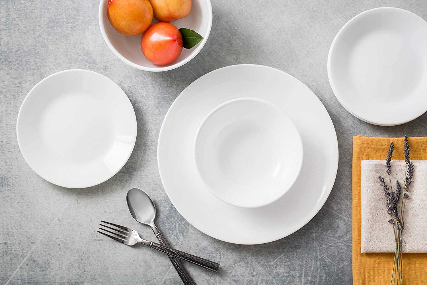 Set stoviglie per 6, 18 pezzi, infrangibile, bianco invernale, informazioni non disponibili, bianco invernale