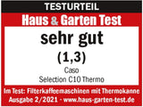 Caffettiera CASO Selection C 10 Thermo Design – Corpo in acciaio inox, caraffa isotermica da 1,2 l (10 tazze), comandi touch e timer, funzione Aroma PLUS, filtro permanente, filtro antigoccia