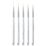Sularpek Nail Art Liner Pinsel, 5 Stück Profi Detail Fine Nails Pennello per unghie in gel, Nagel Pinsel Dünn Für Beauty Frauen Nagelstudio (5 Größen, Rosa)