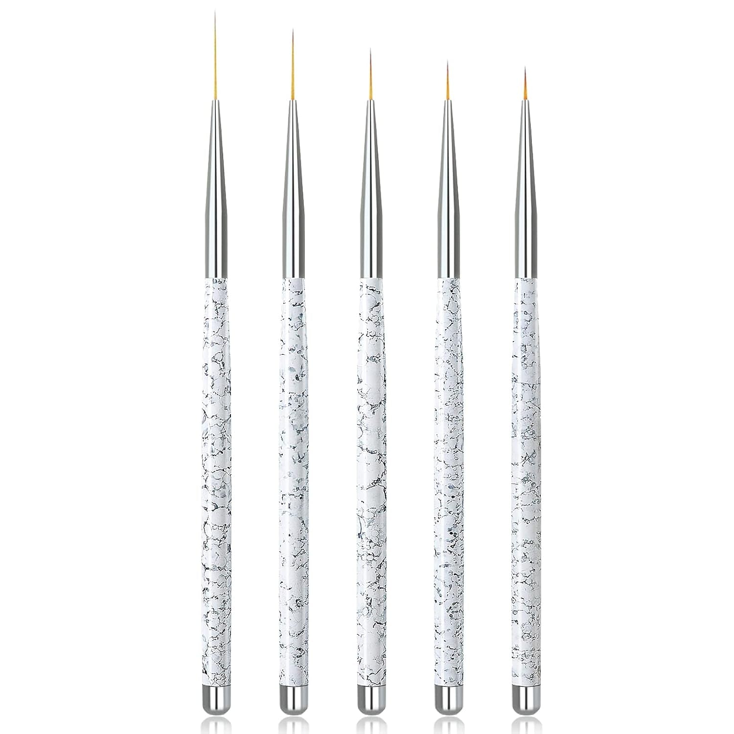 Sularpek Nail Art Liner Pinsel, 5 Stück Profi Detail Fine Nails Pennello per unghie in gel, Nagel Pinsel Dünn Für Beauty Frauen Nagelstudio (5 Größen, Rosa)