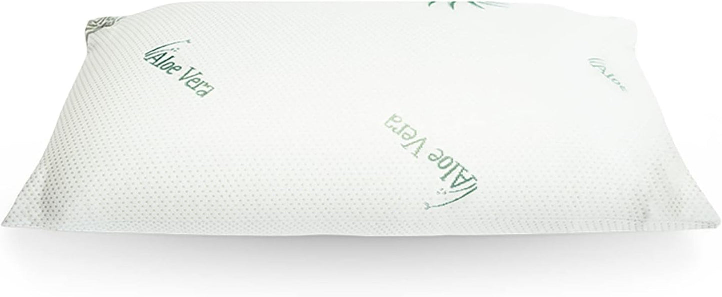 Mister Sandman Cuscino ergonomico 40X80 cm, Cuscino per il collo con federa in Aloe Vera, Cuscino in viscosa perfetto per chi dorme sulla pancia, sulla schiena e sul fianco, Cuscino in memory foam Cuscini ortopedici cervicali Naty Shop