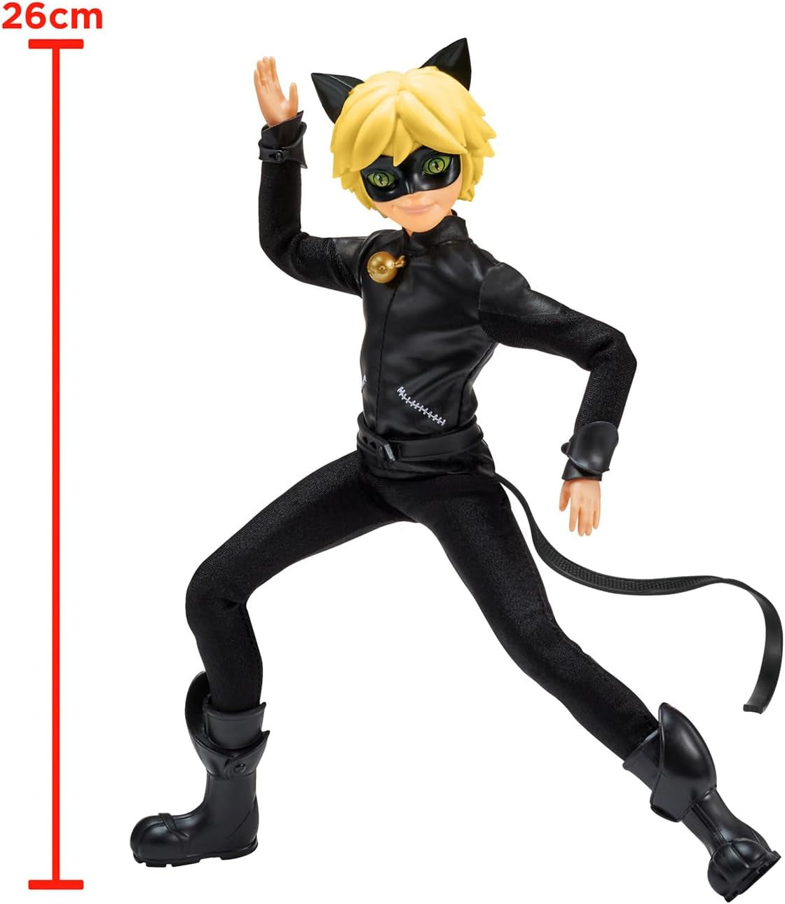 BANDAI - Miraculous Ladybug - Bambola manichino da 26 cm - Motan Noir - Miraculous con licenza ufficiale - Bambola articolata Motan Noir - Giocattolo dai 4 anni in su - P50002