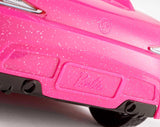 Bambola Barbie decappottabile con glitter rosa, pneumatici realistici, logo, giocattolo dai 3 anni in su, DJR55