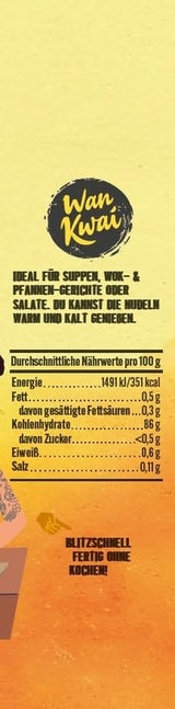 Wan Kwai Glass Noodles 100g – Varietà asiatica gourmet! Senza glutine, a base di amido di fagioli mung e acqua. Ideale per zuppe, piatti wok e insalate. Texture delicata, pronta in 5 minuti.