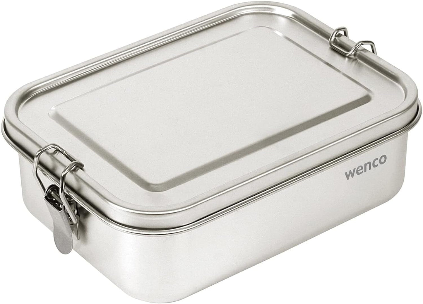 Wenco Lunch Box in Acciaio Inossidabile 2 Scomparti Grande Capacità 850ml Lunch Box Impermeabile Lavabile in Lavastoviglie Incluso Anello di Ricambio in Silicone 18,5 x 14 x 5,5 cm Argento (2 Pezzi) Naty Shop Scatole per Alimenti 850 Ml