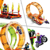 LEGO City Stuntz Spettacolo acrobatico, set a doppio looping, 60339, incl. rampa, monster truck, motocicletta 2X e 7 minifigure, giocattolo per bambini dai 7 anni in su Set da costruzione Besuche den LEGO-Store