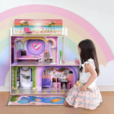 Olivia's Little World Big Dreamland Sunset Casa delle bambole interattiva in legno per bambini contemporanei 3 piani con 16 accessori per mobili per bambole Multi TD-13616A Case delle bambole Naty Shop