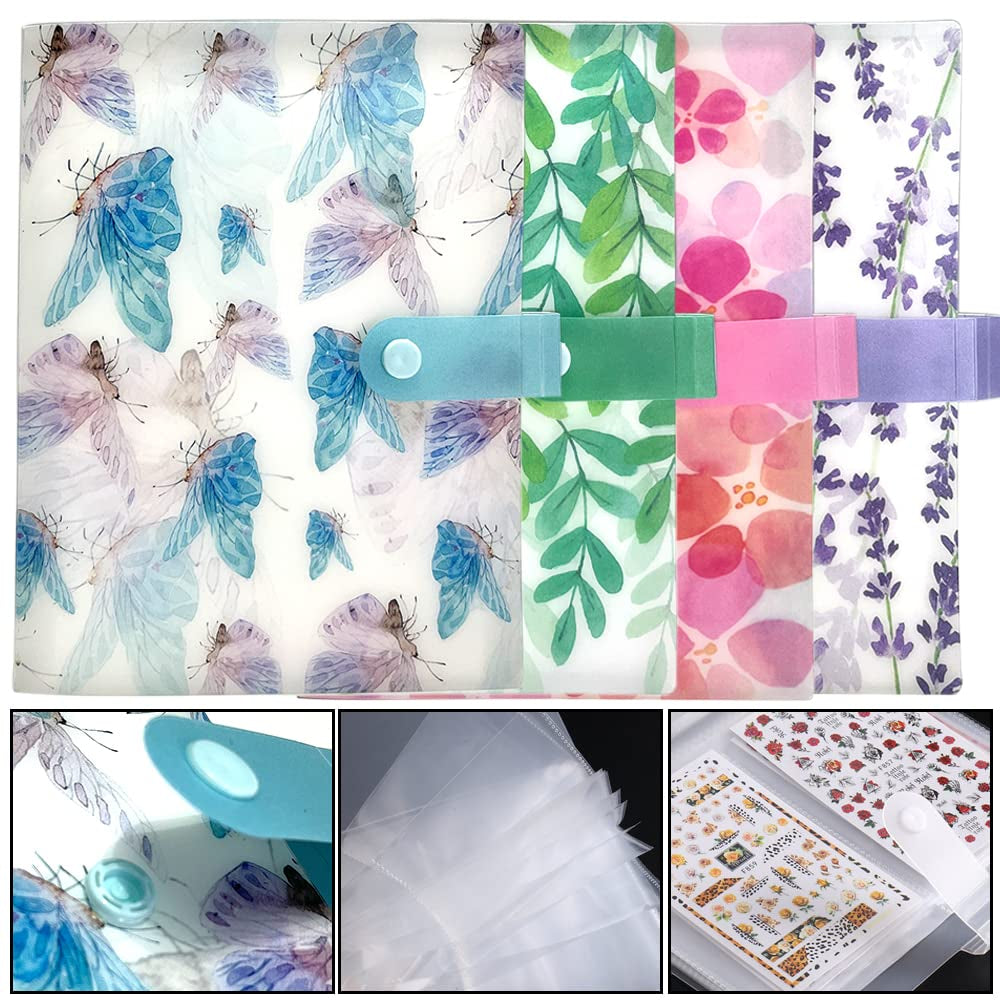 144 slot per adesivi per nail art, libro per riporre adesivi per nail art, decalcomanie per nail art, album per unghie, raccoglitore per display, raccoglitore, materiale artistico, strumenti di design per nail art fai da te per adesivi per nail art