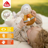 Fehn anello da presa per bebè pecora fehnNATUR - peluche con cotone biologico - giocattolo per bebè con campanello e gioco didattico - giocattolo da afferrare per neonati e bambini da 0+ mesi Baby Toys Naty Shop
