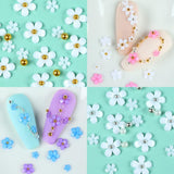 Unghie floreali 3D, 6 griglie, ciondoli per unghie floreali, strass per unghie acrilici, accessori per unghie, decorazioni per unghie primaverili fai da te