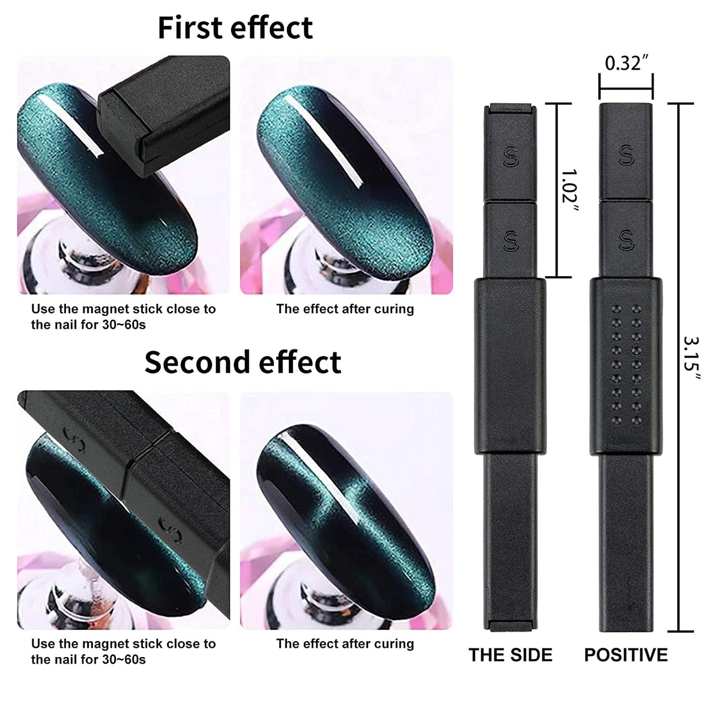 Nail Art Werkzeug Magnetstift, 10 Stück Nagel Magnet Stick Tool Set, Nagel Magnet Stift e Starker Magnet Stock Punktierungsstifte Für DIY 3D Magnetics Katzenauge UV Gel Polnisch Nagel Kunst