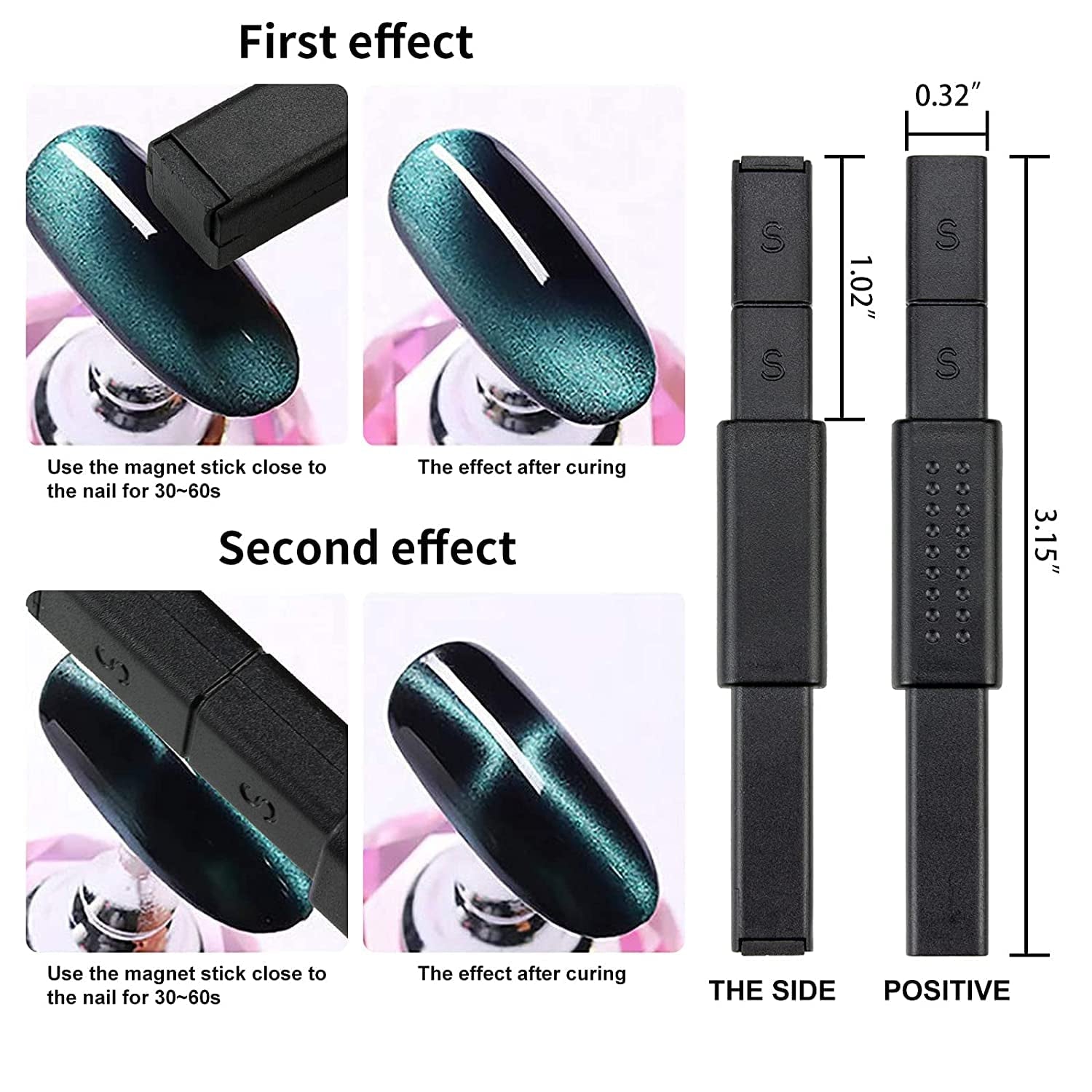 Nail Art Werkzeug Magnetstift, 10 Stück Nagel Magnet Stick Tool Set, Nagel Magnet Stift e Starker Magnet Stock Punktierungsstifte Für DIY 3D Magnetics Katzenauge UV Gel Polnisch Nagel Kunst