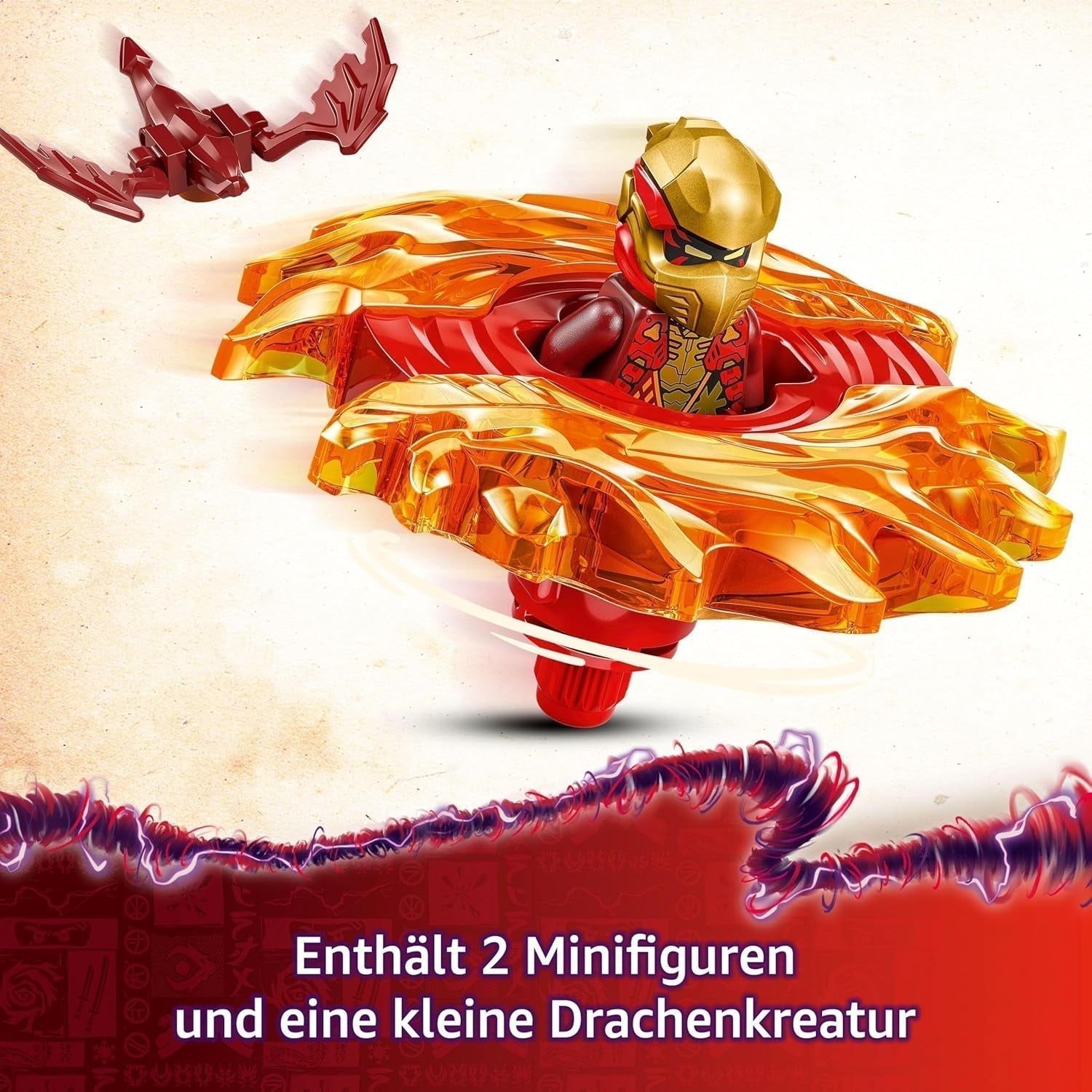 LEGO NINJAGO Kai's Dragon Spinjitzu Spinner - Giocattolo Ninja d'azione con 2 minifigure - Piccolo set da gioco per bambini - Idea regalo per ragazzi e ragazze dai 6 anni in su 71823 Set da costruzione Besuche den LEGO-Store