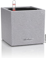 Cubo per erbe aromatiche di alta qualità LECHUZA CANTO Stone 14 con sistema di irrigazione a bastoncino, grigio pietra