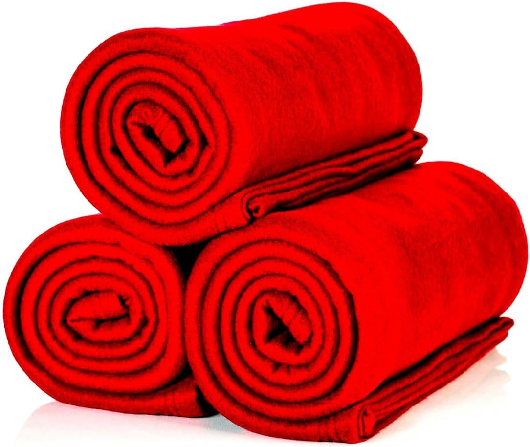 ALCLEAR 3 pezzi coperte in pile Oeko Tex, colore: antracite, misura grande 130X160 cm, oltre 200 G/M2, coperta per divano coperta per divano coperta coperta per soggiorno, coperta da picnic coperta per divano Letti e coperte Beuche den ALCLEAR-Store Rosso 3 pezzi 130X160 cm
