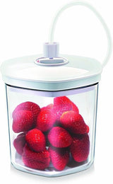 Set di contenitori sottovuoto CASO, contenitori infrangibili e lavabili in lavastoviglie, 3 contenitori sottovuoto per alimenti e liquidi sensibili alla pressione, adatti a tutte le macchine per sottovuoto CASO con collegamento per tubo, scatole impilabili per alimenti Naty Shop