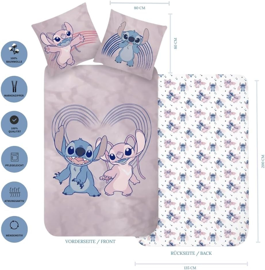 Biancheria da letto Stitch, cotone Biancheria da letto - bambini Naty Shop