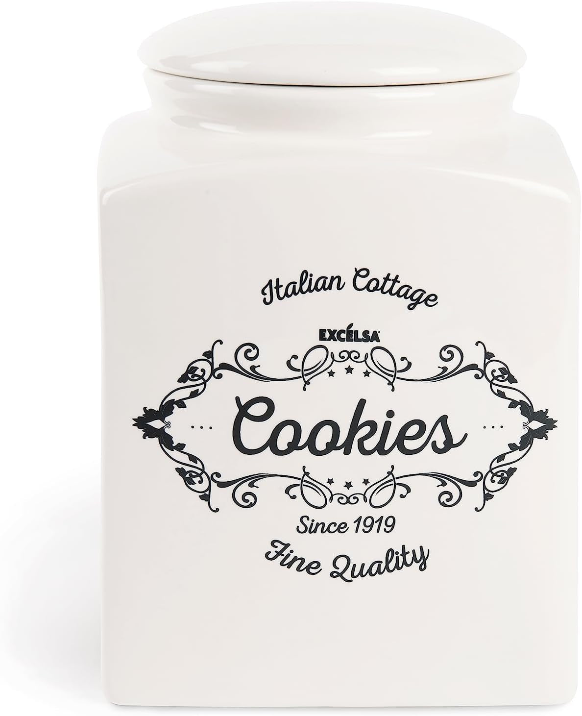 Scatola per biscotti Excelsa, ceramica, bianco avorio, Capacità: 3 litri Scatole per alimenti Naty Shop Titolo predefinito