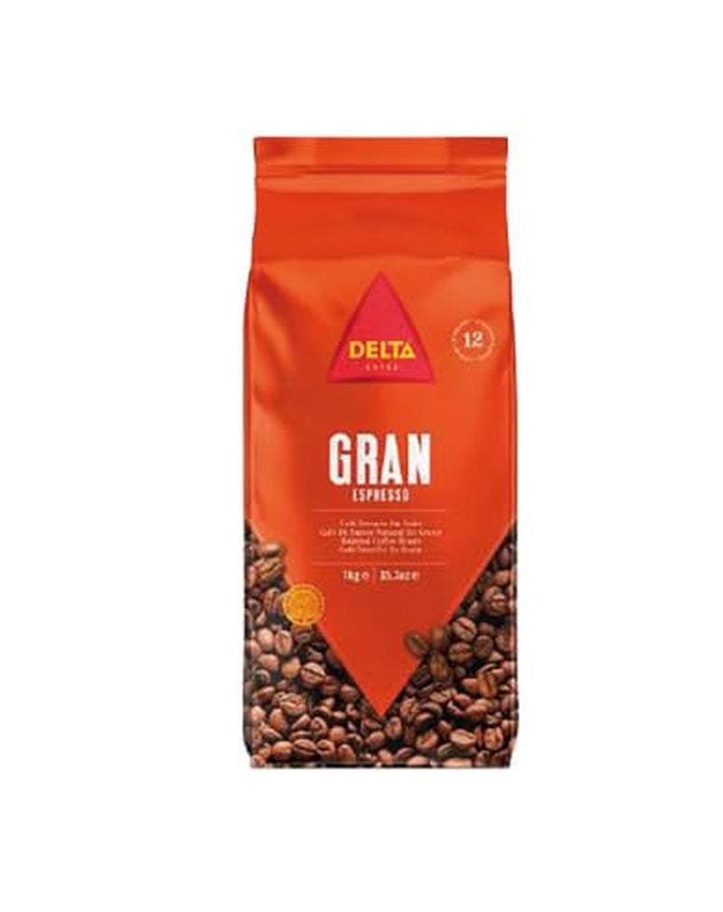 Caffè Delta Gran Expresso 80/20 – Grani interi 1 kg – Miscela espressa intensa 80% naturale e 20% Torrefacto
