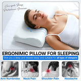 Cuscino ortopedico per supporto collo in memory foam - Cuscino ergonomico, cuscino antirussamento per chi dorme sul fianco, sulla pancia e sulla schiena, cuscino, 60 cm x 40 cm x 12 cm Cuscini ortopedici cervicali Naty Shop