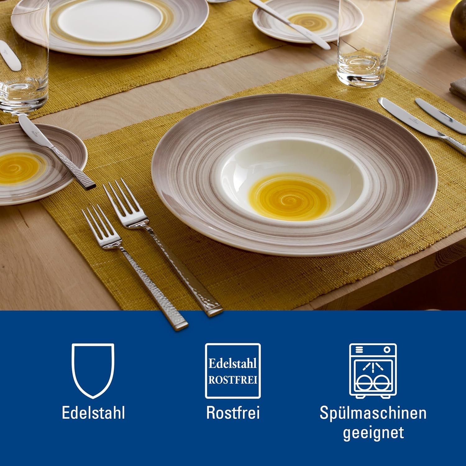 Villeroy & Boch Servizio posate Blacksmith per un massimo di 6 persone, 24 pezzi, acciaio inossidabile