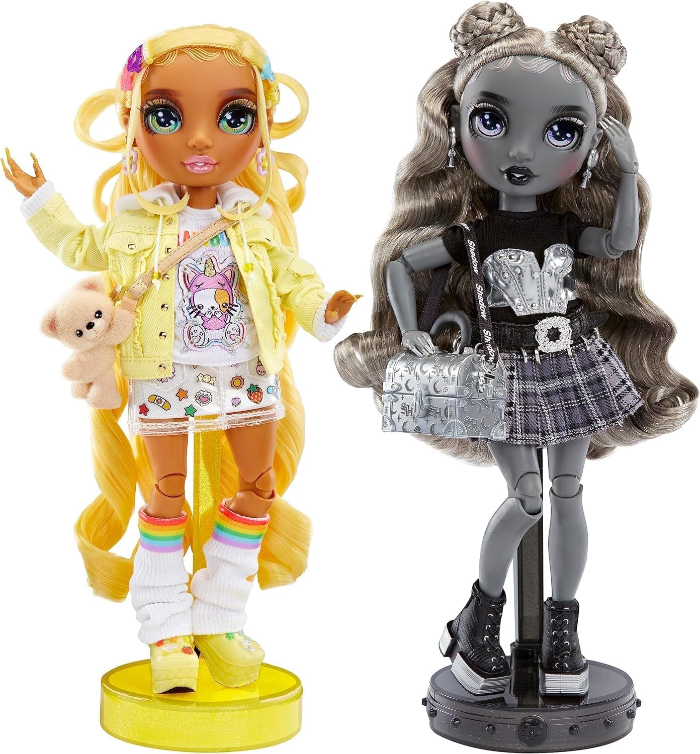 Edizione speciale Rainbow High Shadow High - Le gemelle Madison Sunny e Luna - 2 bambole alla moda in abiti firmati gialli e grigi, mescola e abbina con accessori - Per collezionisti e bambini dai 4 ai 12 anni