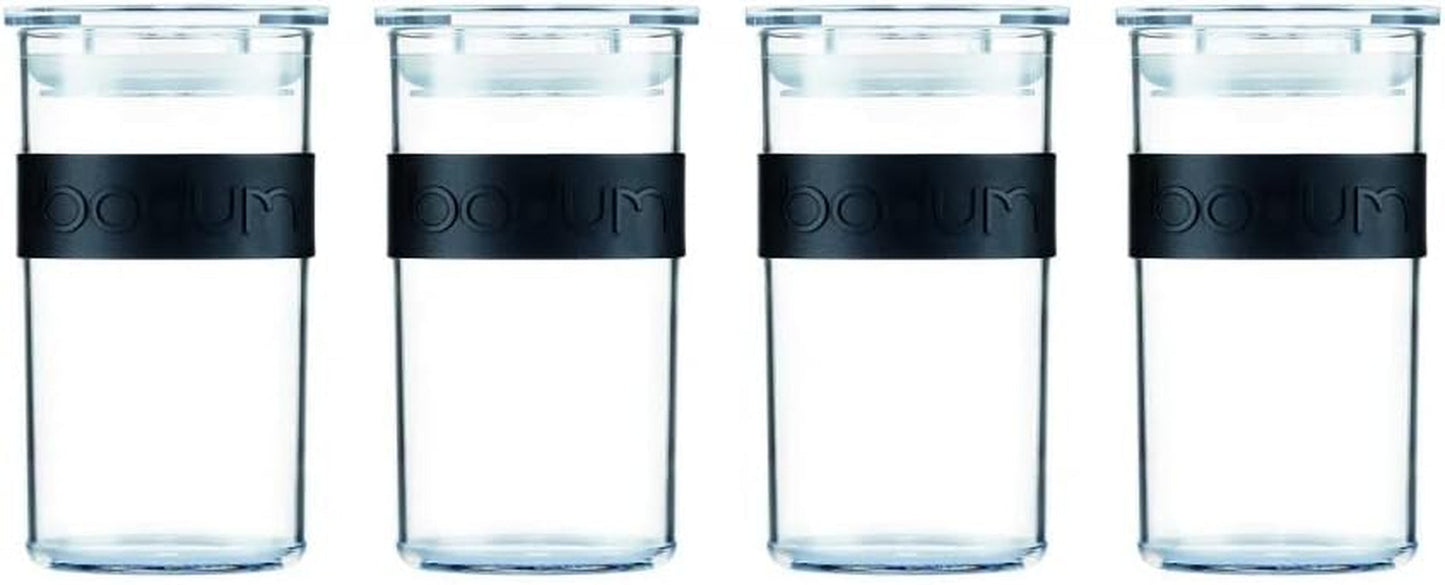 Barattoli per conservazione BODUM PRESSO, plastica, nero, 4 x 0,25 l, 3 x 0,6 l, 3 x 1 l, 2 x 2 l Scatole per conservazione alimenti Naty Shop Nero 0,25 L